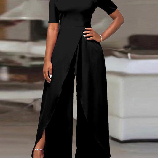 Dame elegant jumpsuit med åbne skuldre og moderne cut-out detaljer Stilla