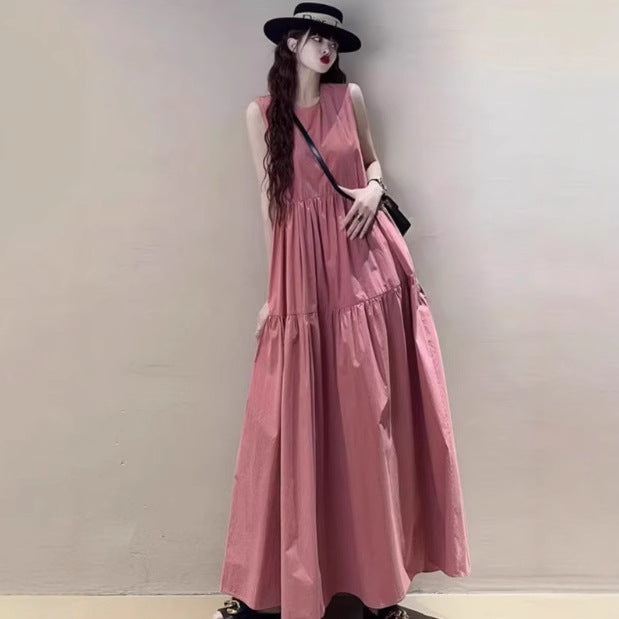 Dame afslappet maxikjole med voluminøs nederdel og asymmetrisk design Stilla