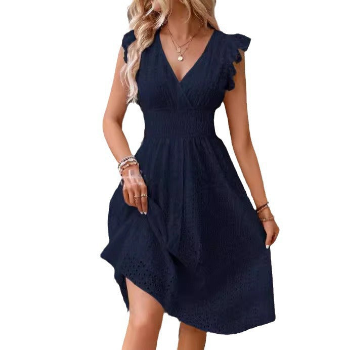 Dame sommerkjole med ruffle detaljer Stilla