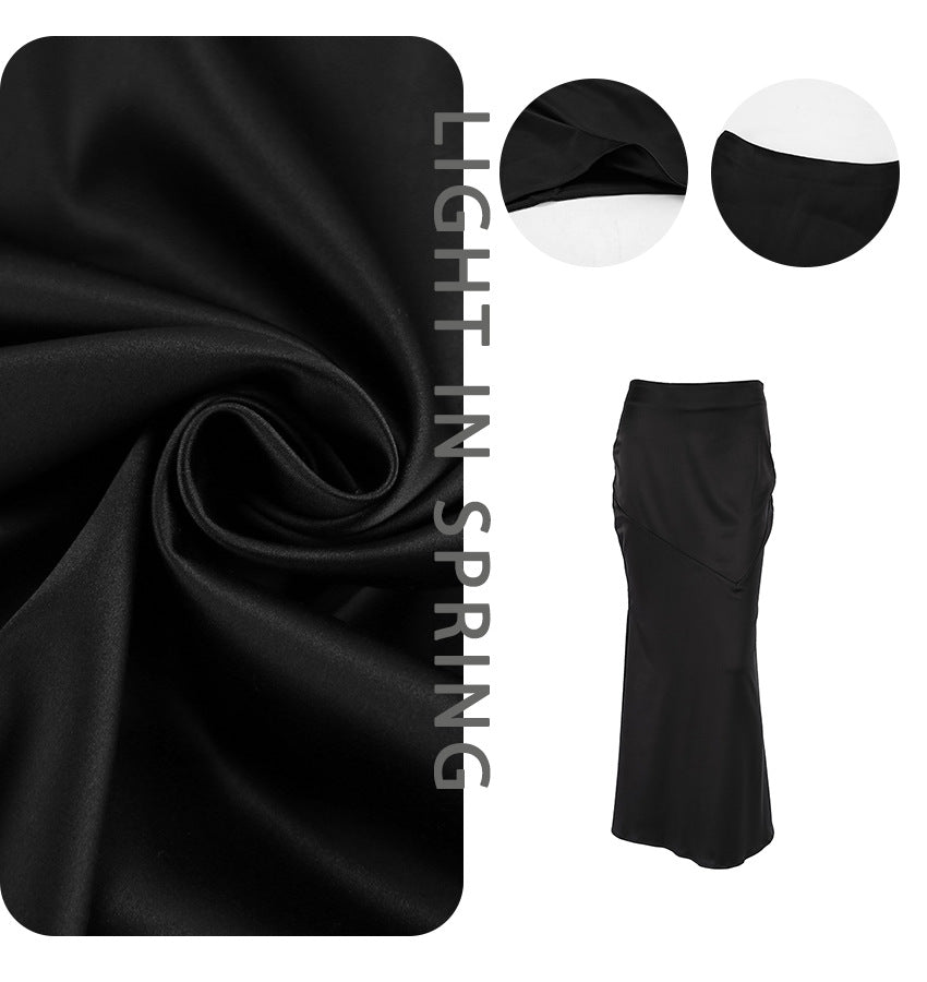 Dame Elegant Glitrende Maxi-nederdel med asymmetrisk snit Stilla