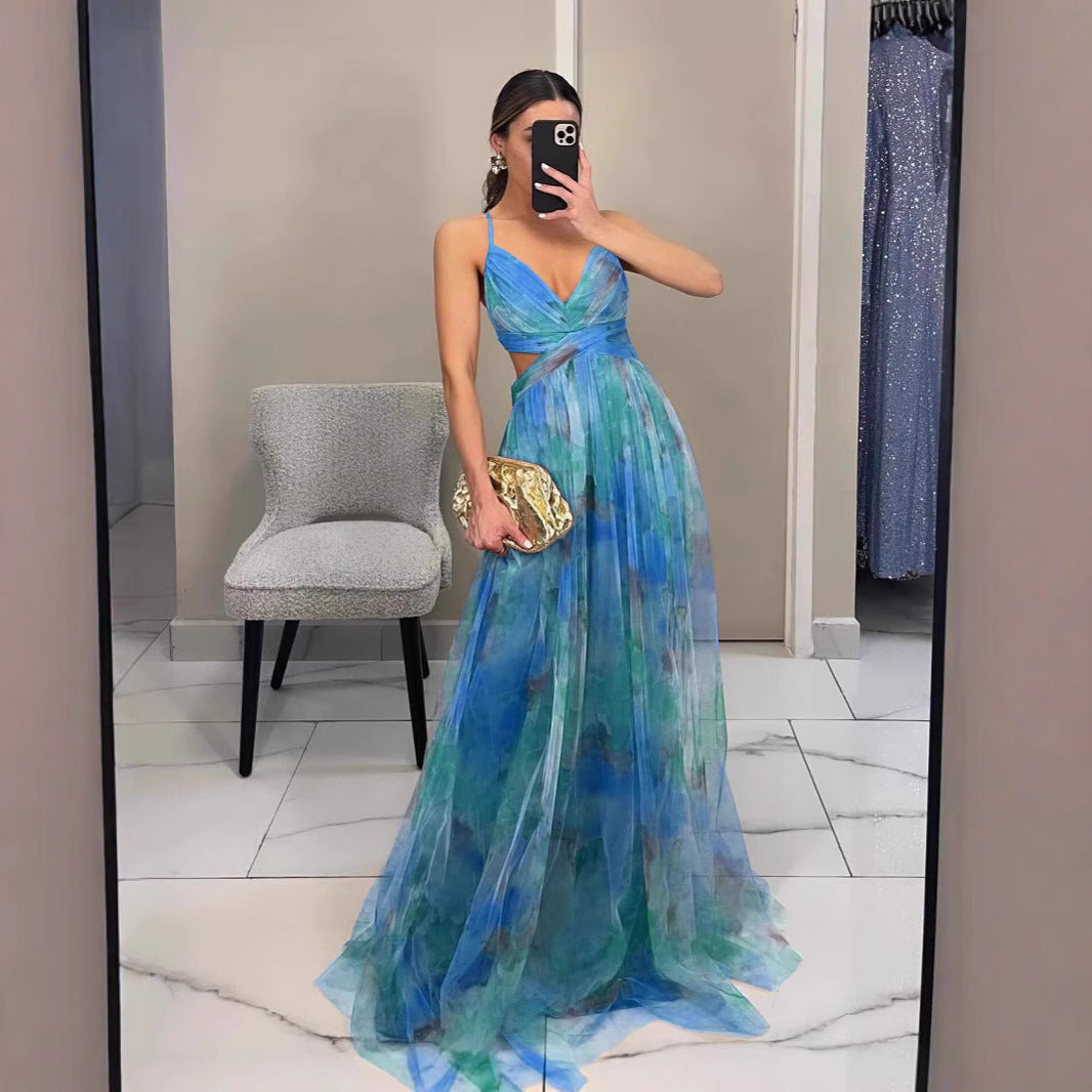 Dame Elegant Floral Maxi Kjole Stilla