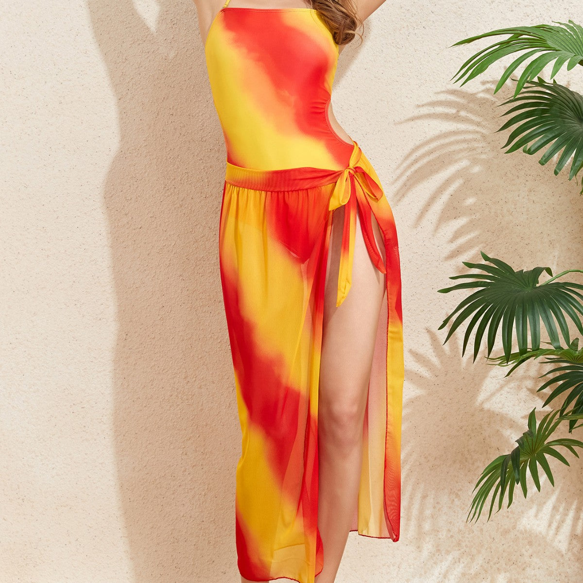 Dame Cut-Out Éntydig Badedragt med matchende Indpakningskjole Stilla