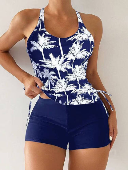 Femme Athletic Tankini Sæt med High-Waisted Shorts Stilla