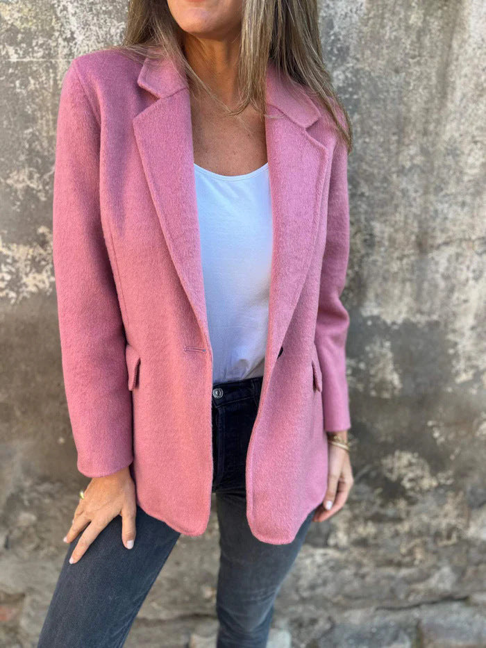 Dame elegant Boucle-blazer med afslappet snit Stilla