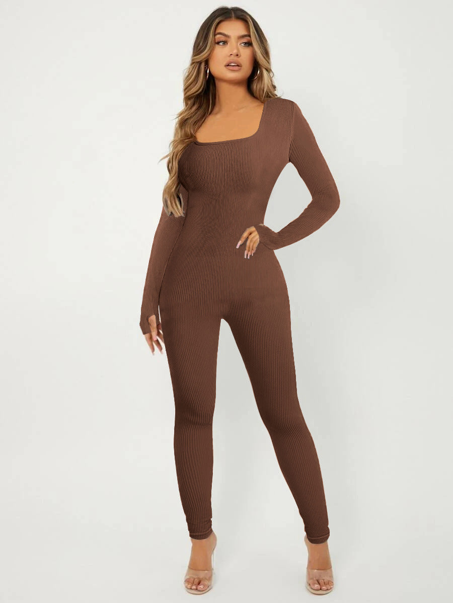 Dame jumpsuit med lange ærmer og struktureret design Stilla