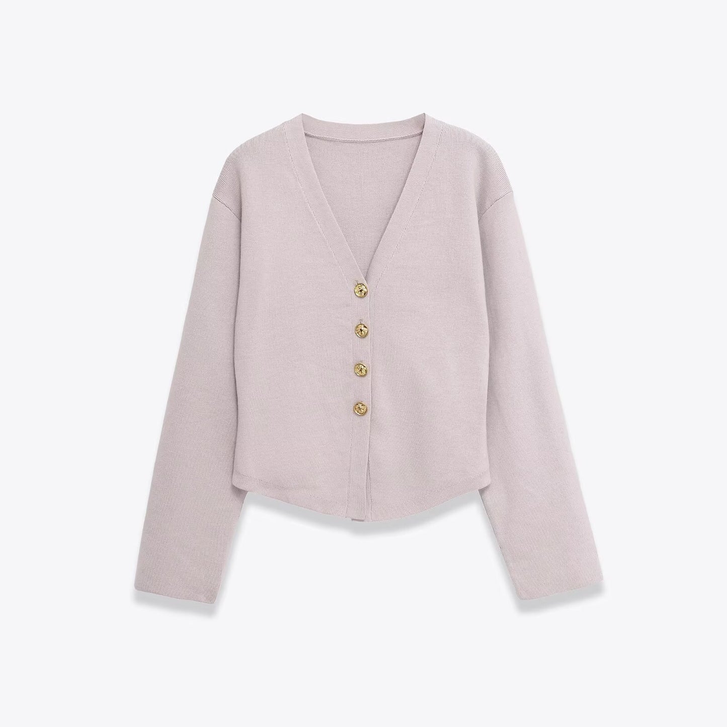 Dame cropped strikjakke med elegante knapdetaljer Stilla