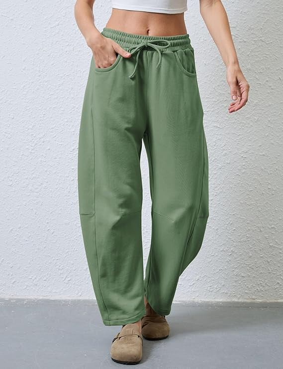 Dame afslappet fritidshose med elastisk talje og sidelommer Stilla