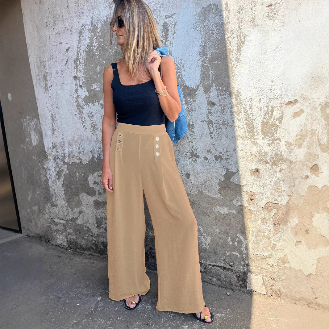 Dame Mode Jumpsuit med omhyggeligt designede knapdetaljer Stilla