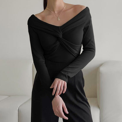 Dame bodysuit med stilfuldt omslag design og dyb V-udskæring Stilla