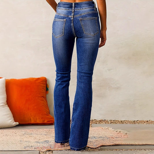 Dame Bootcut Jeans med høj talje og moderne vask Stilla