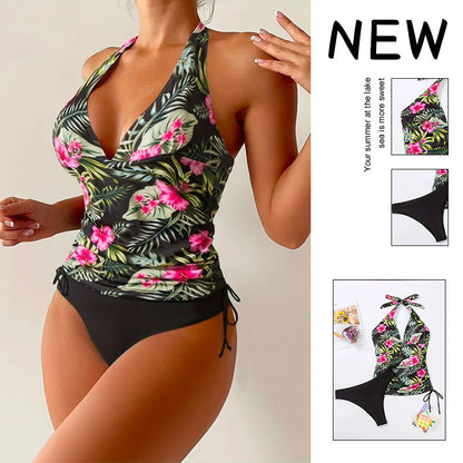 Dame Halterneck Rynke Badetøj Sæt Stilla