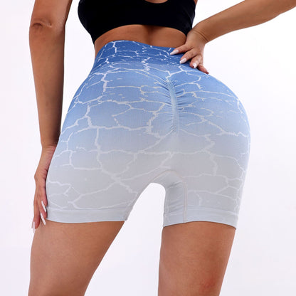 Stilla | Shaping Høj Talje Fitness Yoga Shorts Hurtig Tørrende Gradient Farve Hip Raise Yoga Bukser