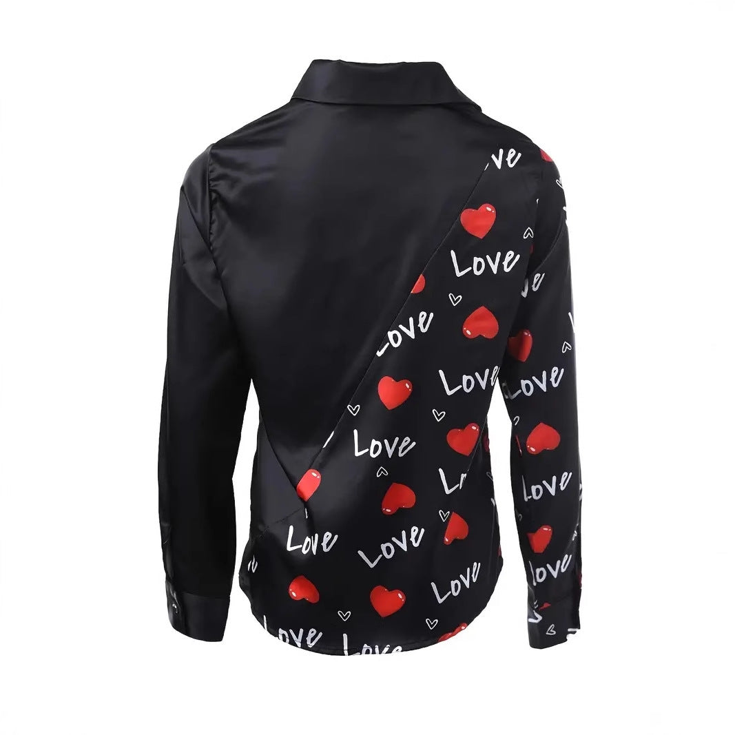 Dame elegant bluse med mode leopardmønster og smart knapdetalje Stilla