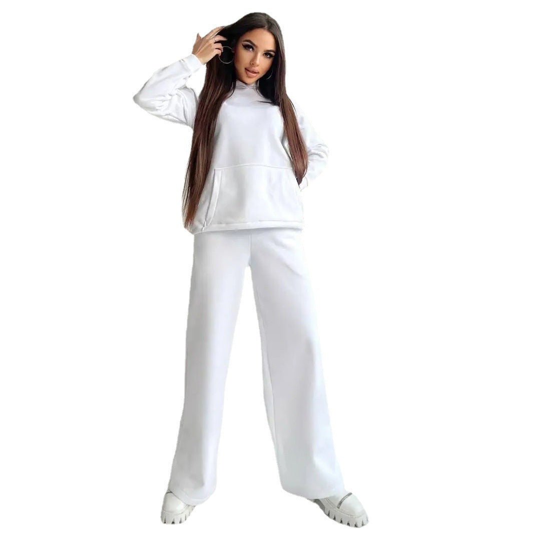 Dame afslappet og oversized hoodie sæt med løst skårne bukser Stilla