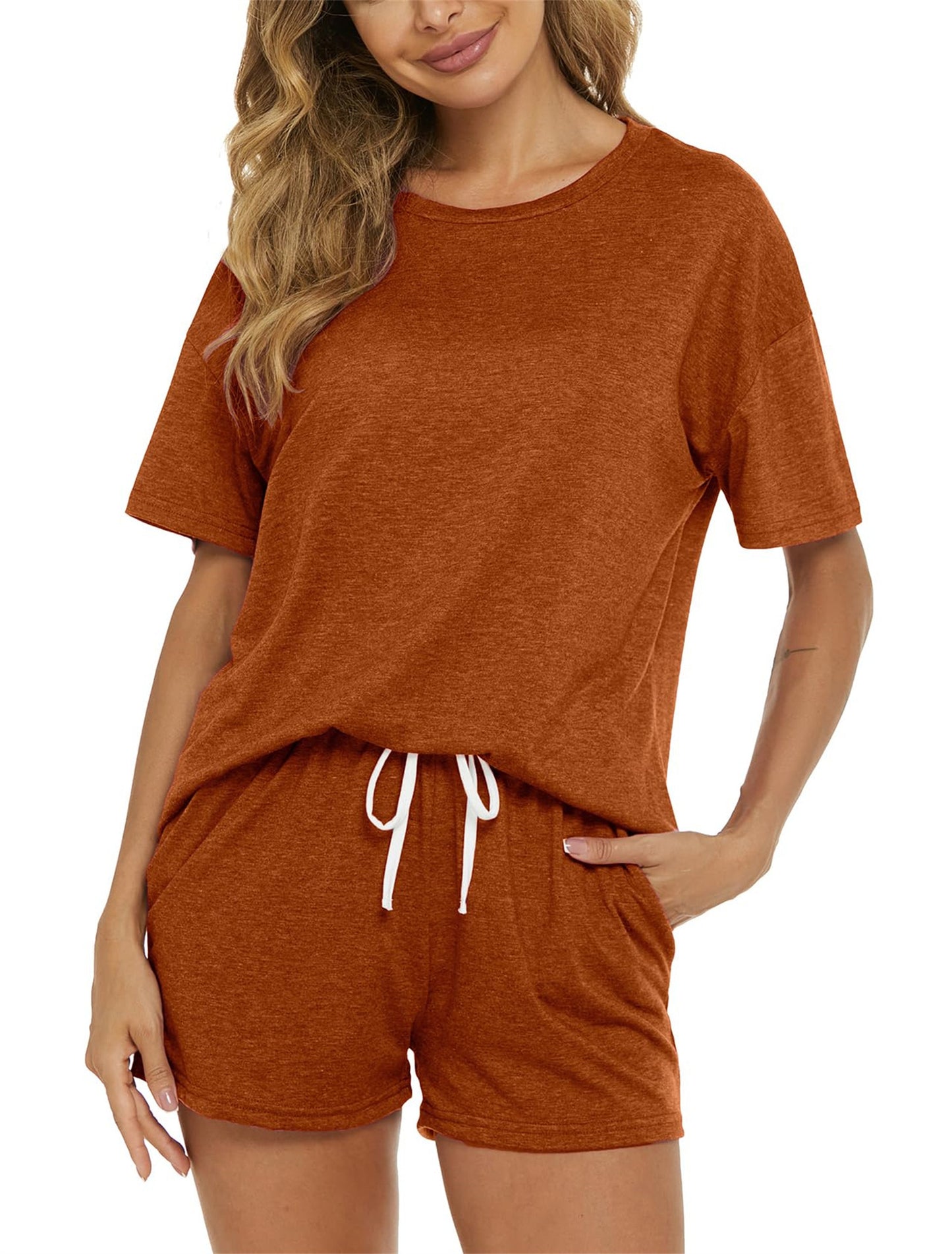 Dame afslappet kortærmet pyjamas-sæt Stilla