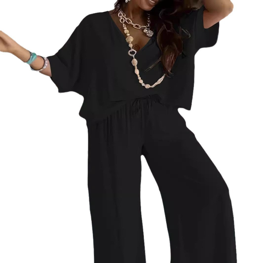 Dame Afslappet V-udskæring Jumpsuit Stilla