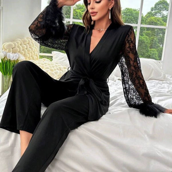 Dame elegant jumpsuit med spidsærmer Stilla