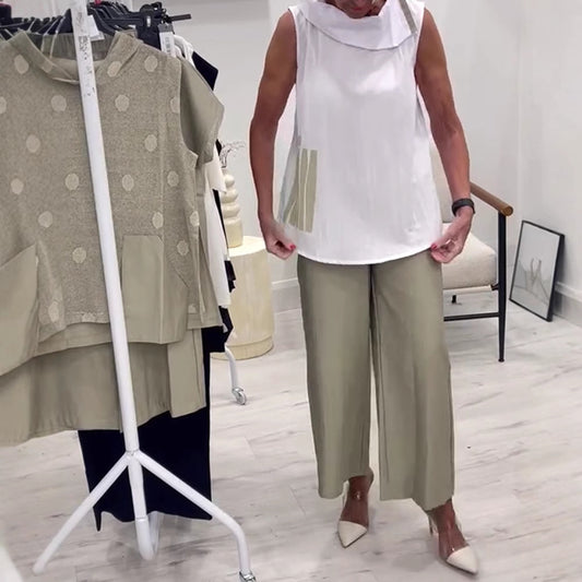 Dame afslappet skjorte med asymmetrisk kant og praktiske lommer Stilla