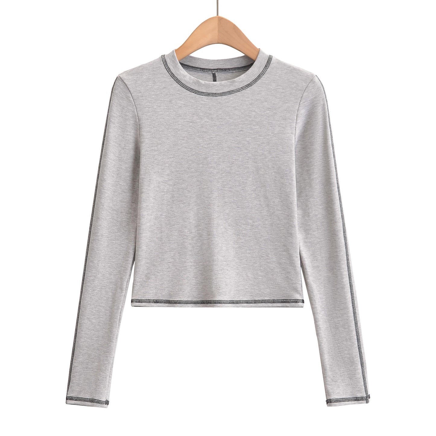 Dame afslappet langærmet shirt med raffinerede kontrastsyninger og behageligt bærekomfort Stilla