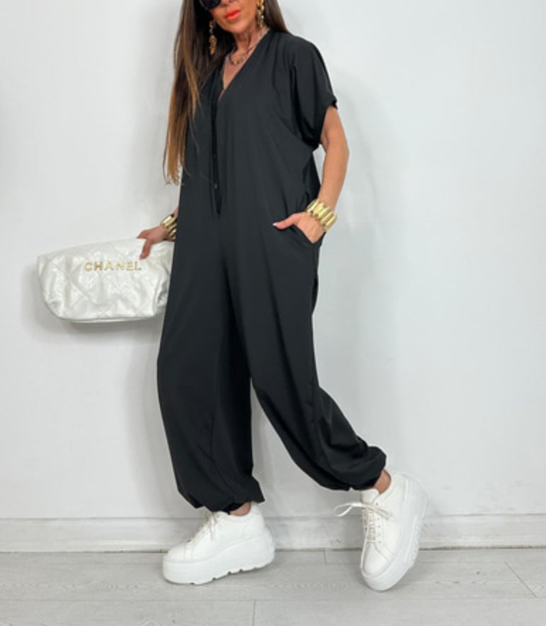Dame Casual Jumpsuit med afslappet snit og praktiske lommer Stilla