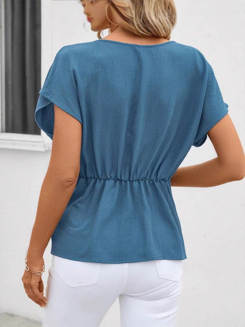 Dame elegant indpakning top med afslappet snit og flydende stof Stilla