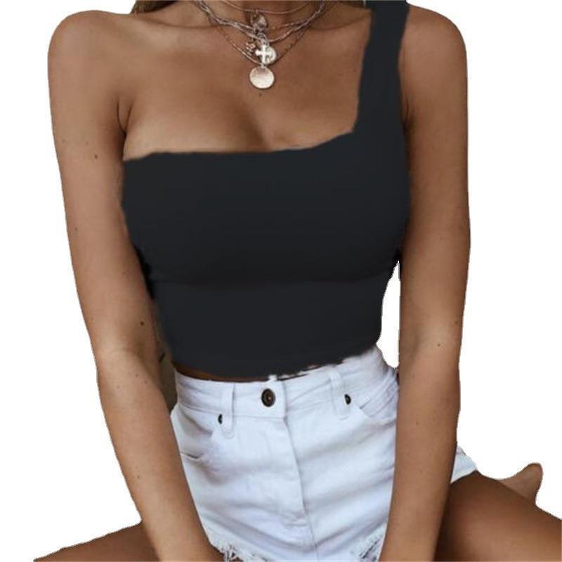 Dame Crop-Top med skulderfri design og elastisk materiale Stilla