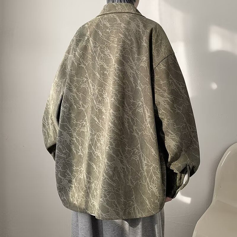 Dame afslappet Overshirt-jakke med struktureret mønster og trykknaplukning Stilla