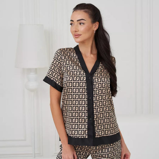 Dame Designer Pyjamasæt med kreativt mønster Stilla