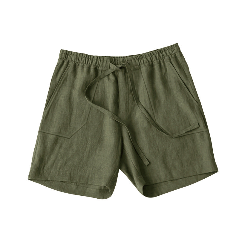 Herre let linned-shorts med elastisk talje og praktiske lommer Stilla