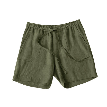 Herre let linned-shorts med elastisk talje og praktiske lommer Stilla