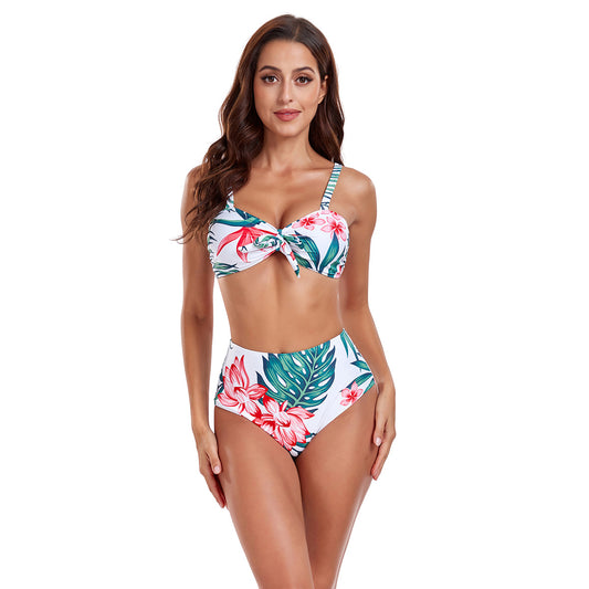 Dame Bikini-sæt med elegant indpakningsskørt og blomsterdesign Stilla