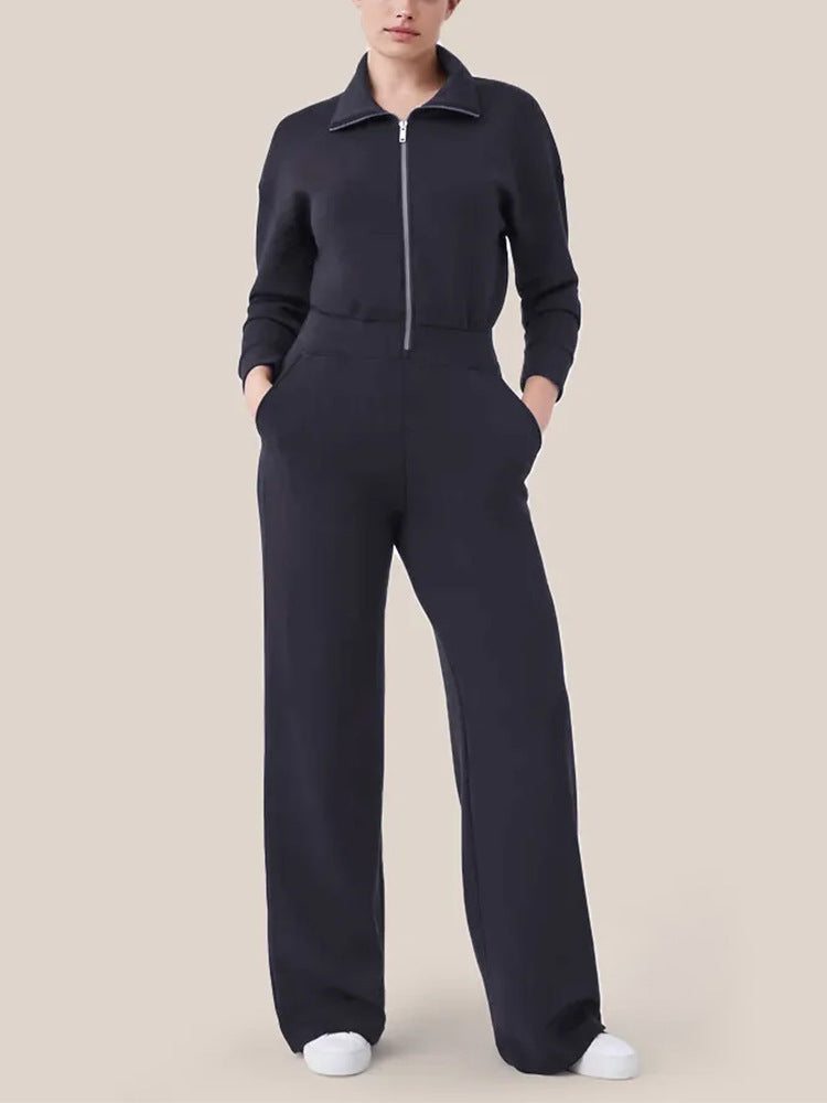 Dame Sporty Jumpsuit med høj krave og praktiske lommer Stilla