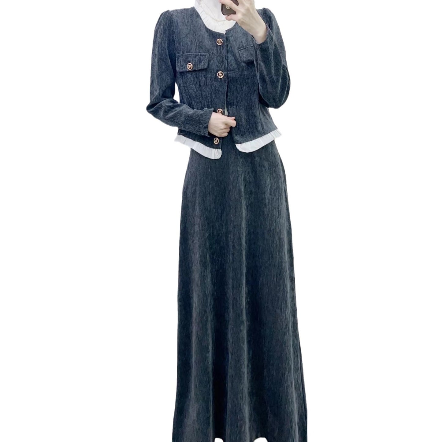 Dame Elegant Jumpsuit med figursyet blazer og raffinerede detaljer Stilla