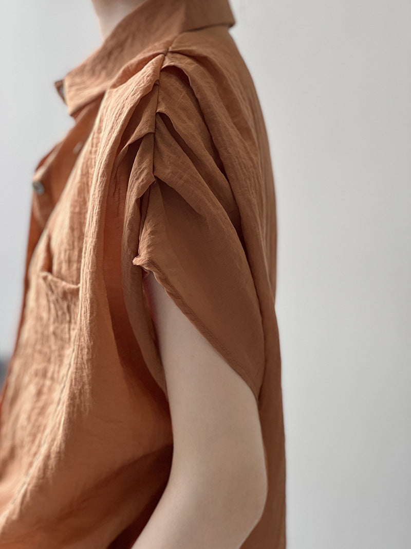 Dame afslappet bluse med justerbar talje og brystlommer Stilla