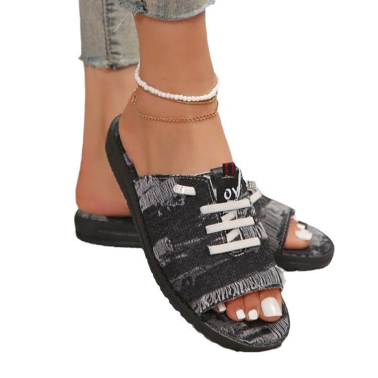 Dame afslappede Open-Toe Pantoletten Stilla