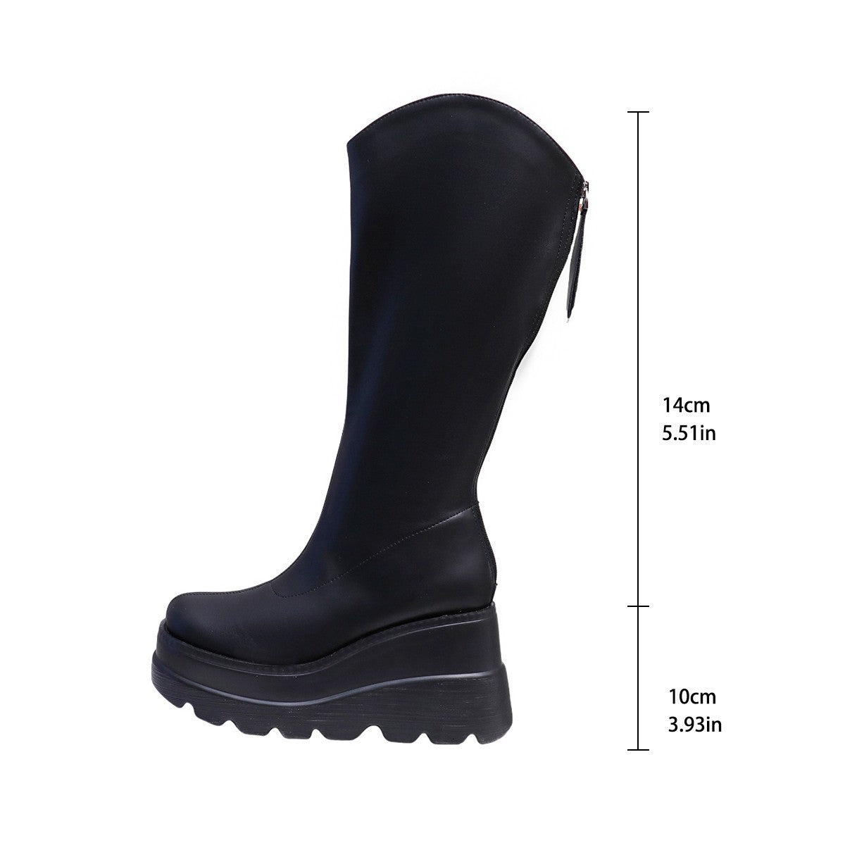 Dame Overknee-støvler med trendy plateau og skridsikker sål Stilla