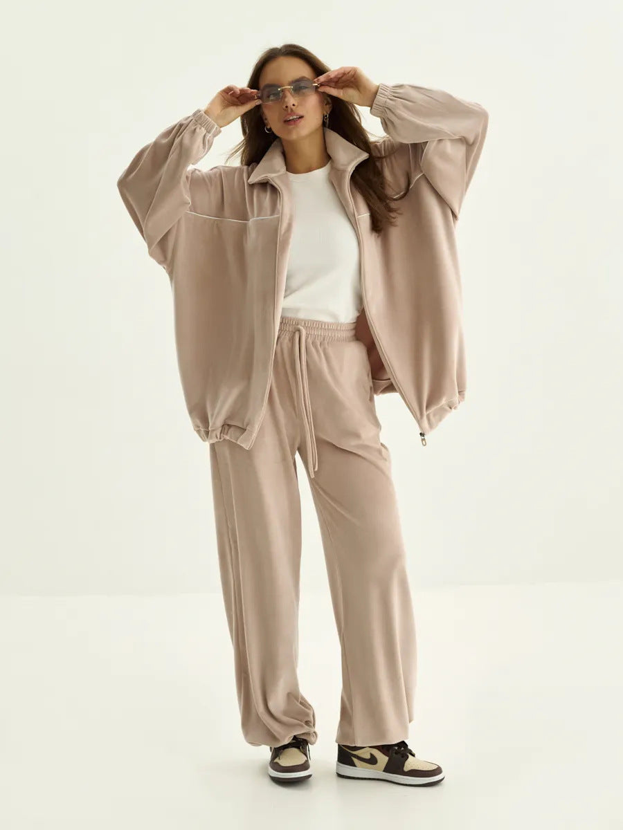 Dame afslappet fleecejakke med høj krave Stilla