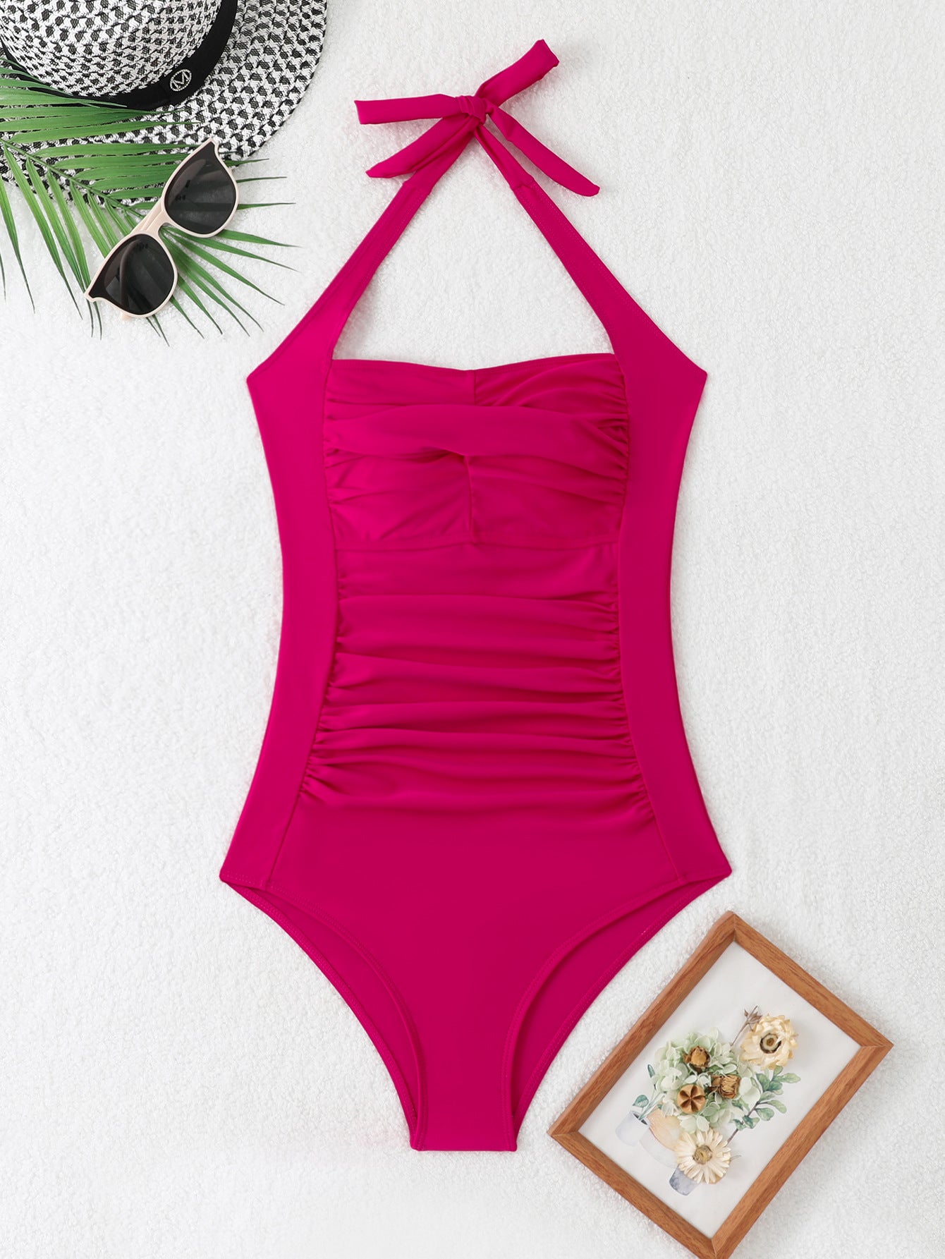 Dame elegant badedragt med raffineret ruffle-design og justerbare stropper Stilla