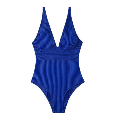 Dame Elegant Ribbet One-Piece Badetøj Stilla