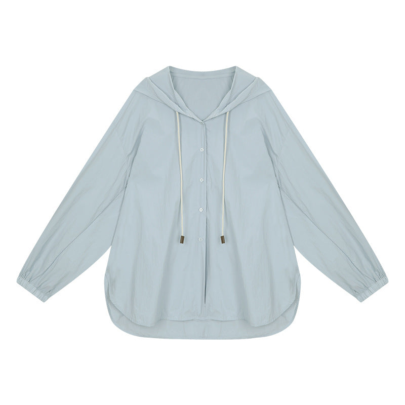 Dame afslappet bluse med hætte og løs pasform Stilla