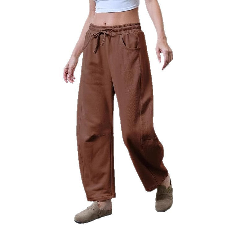 Dame afslappet fritidshose med elastisk talje og sidelommer Stilla