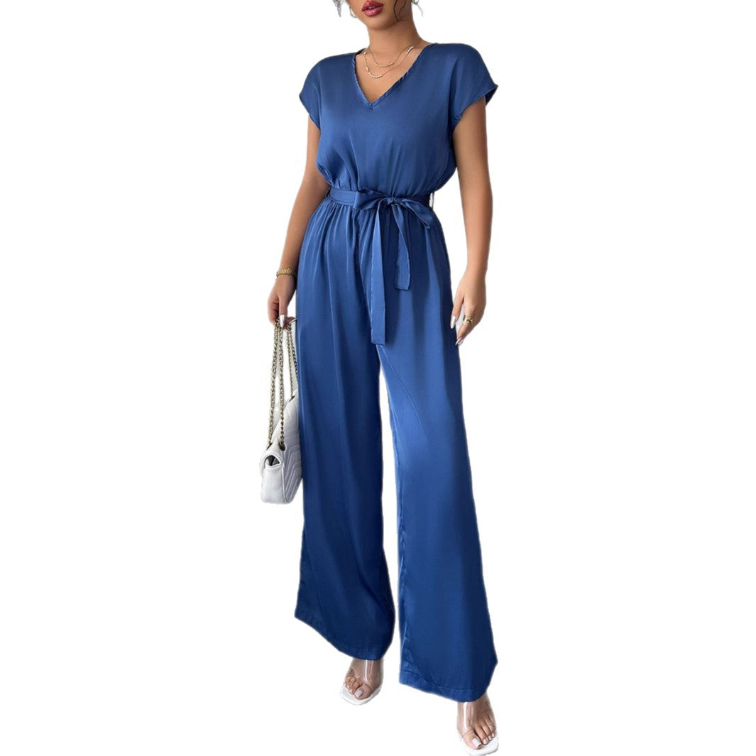 Dame elegant jumpsuit med figursyet snit og bred ben Stilla