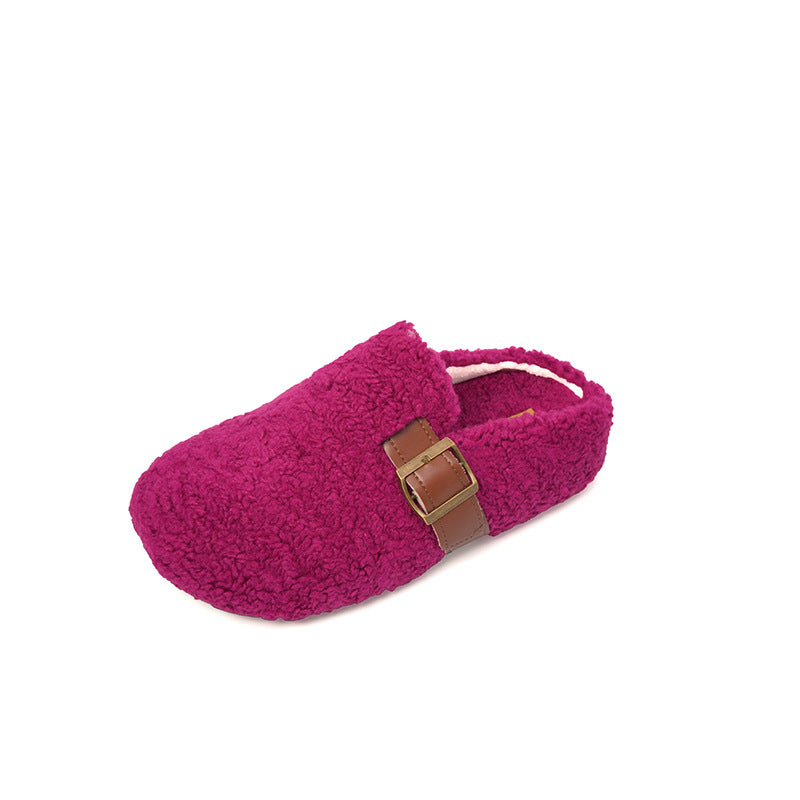 Femme Komfortable Fleece-forede Slide Hjemmesko med Spænde-detajle Stilla