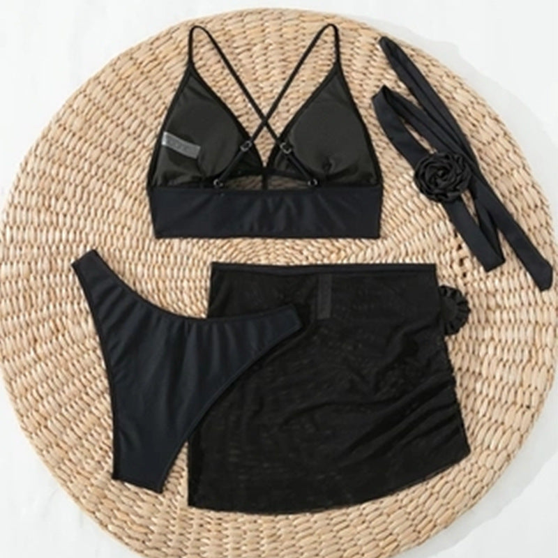 Dame elegant BH-sæt med gennemsigtig tyl og raffineret choker Stilla