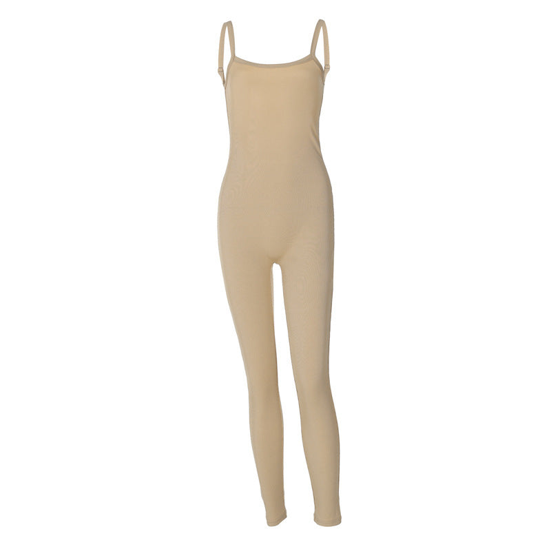 Dame Figurtilpasset Langærmet Jumpsuit i Ribstrik Stilla