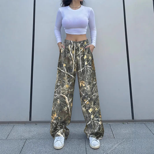 Dame Camo-print Bredbens Bukser Stilla