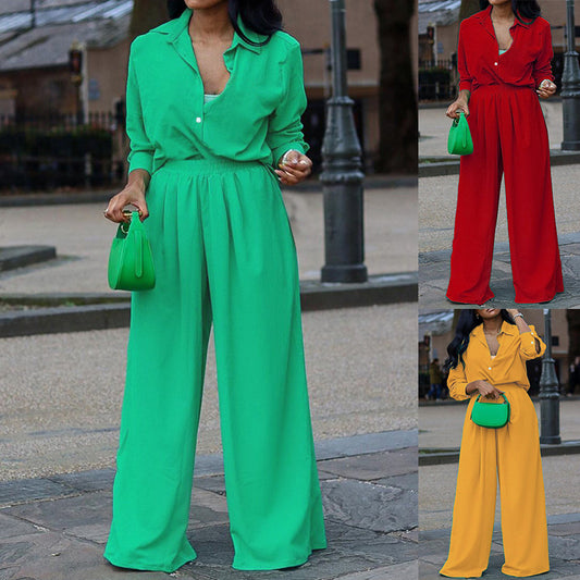 Damer Løs Jumpsuit med bredt ben og elegant knaplukning Stilla