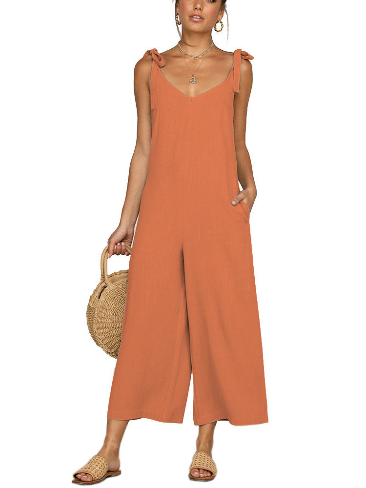 Dame Elegant Jumpsuit med justerbare stropper og praktiske sidelommer Stilla