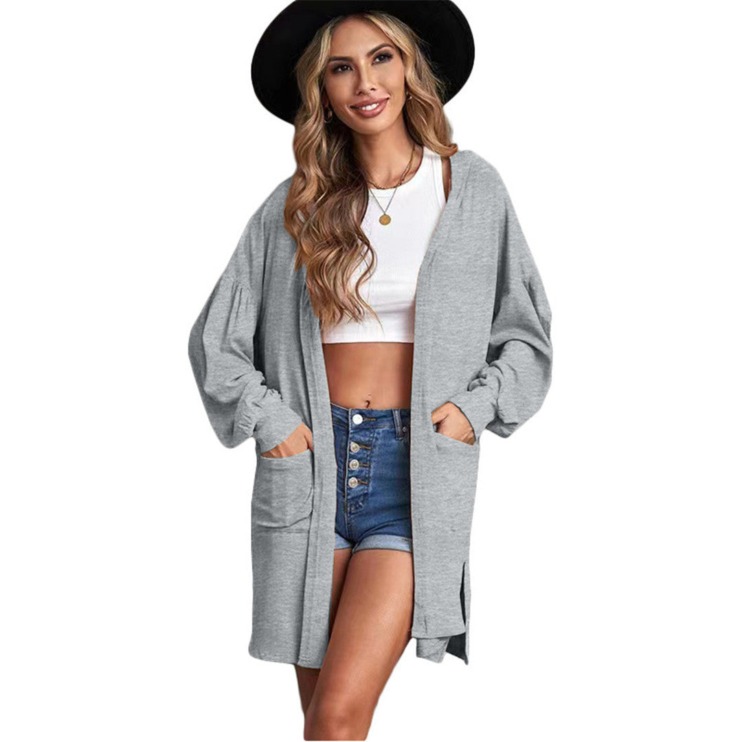 Dame afslappet cardigan med praktiske lommer og bred pasform Stilla