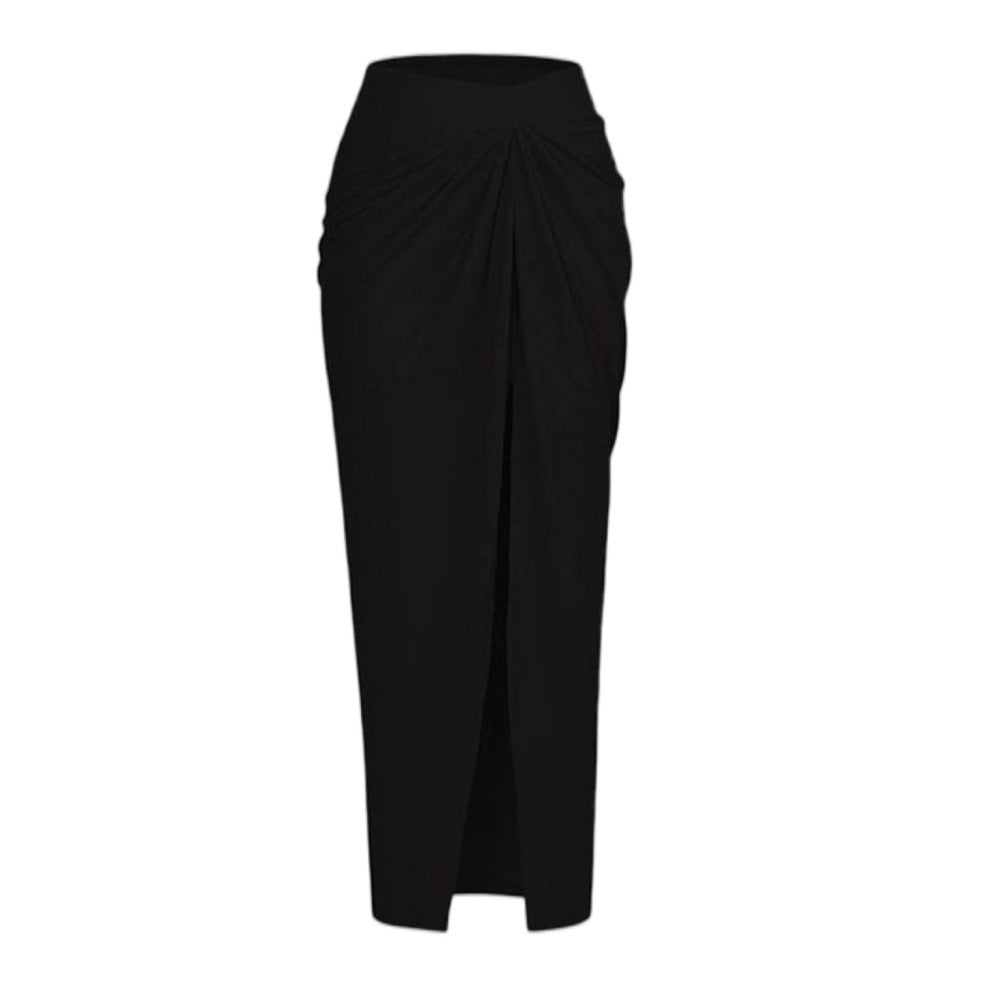 Dame Elegant Badedragt med trendy indpakningsdetalje og højtaljet maxiskørt Stilla